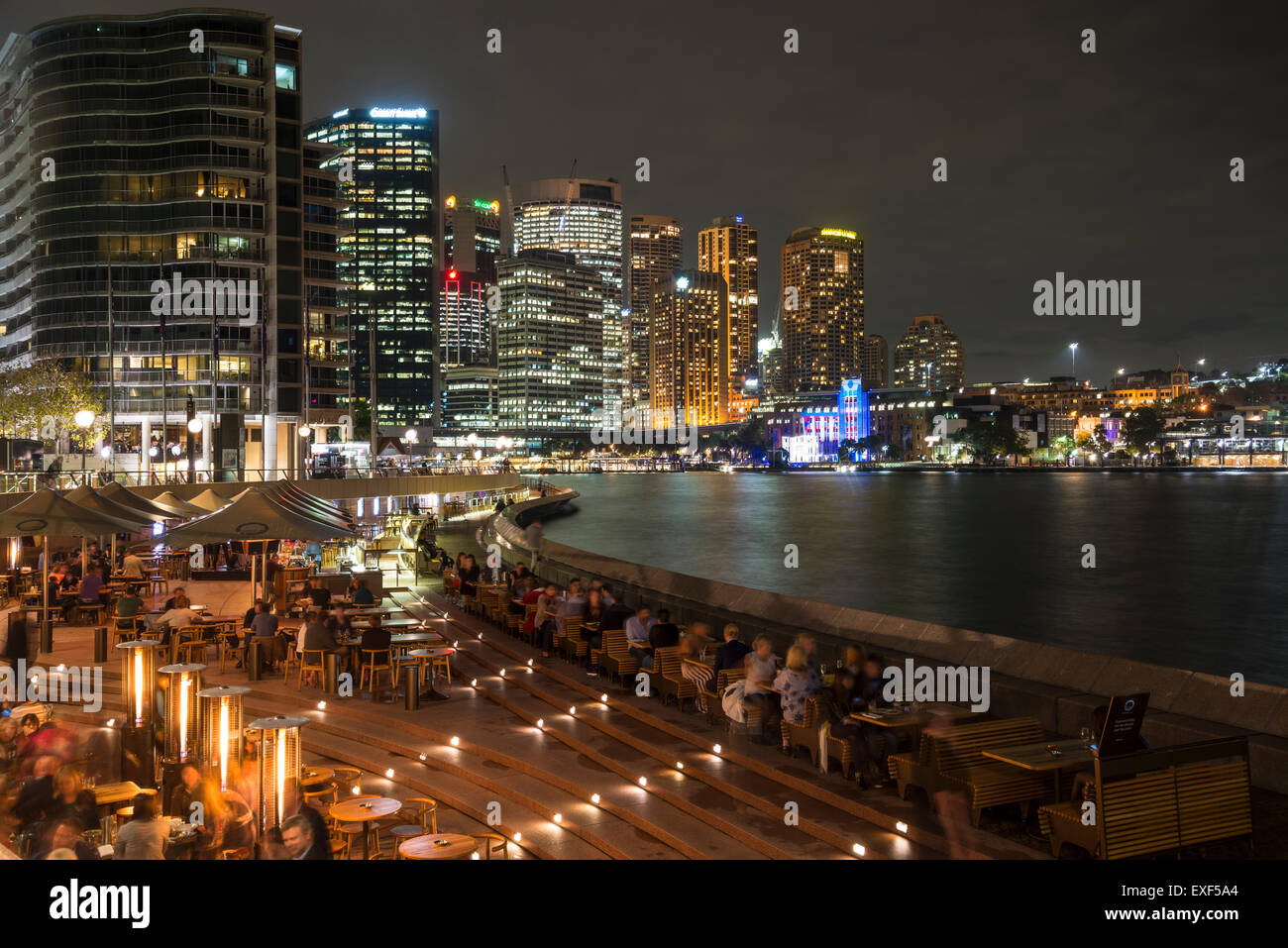 Blick auf Circular Quay und Opera Bar, Sydney, Australien Stockfoto