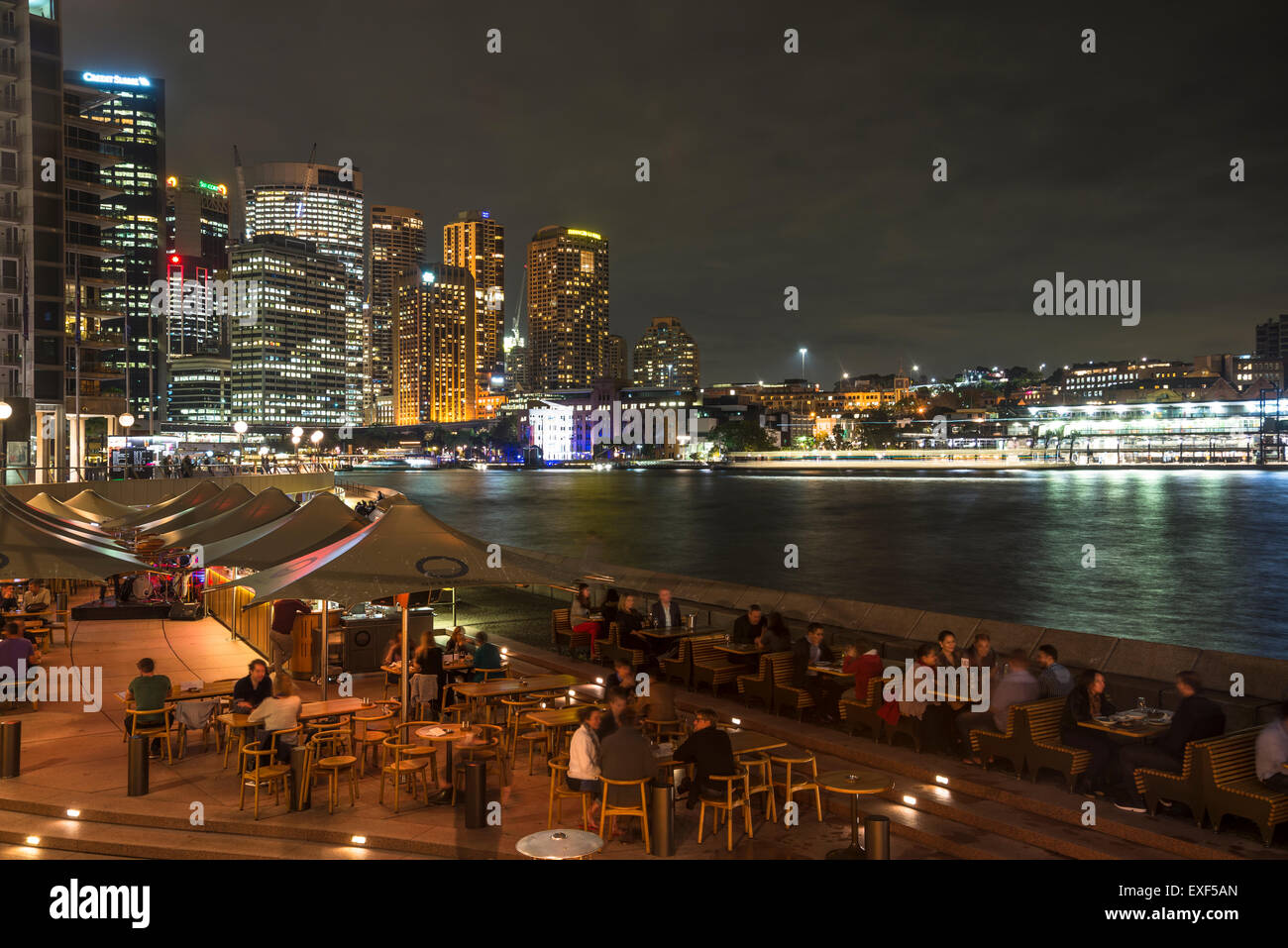 Blick auf Circular Quay und Opera Bar, Sydney, Australien Stockfoto