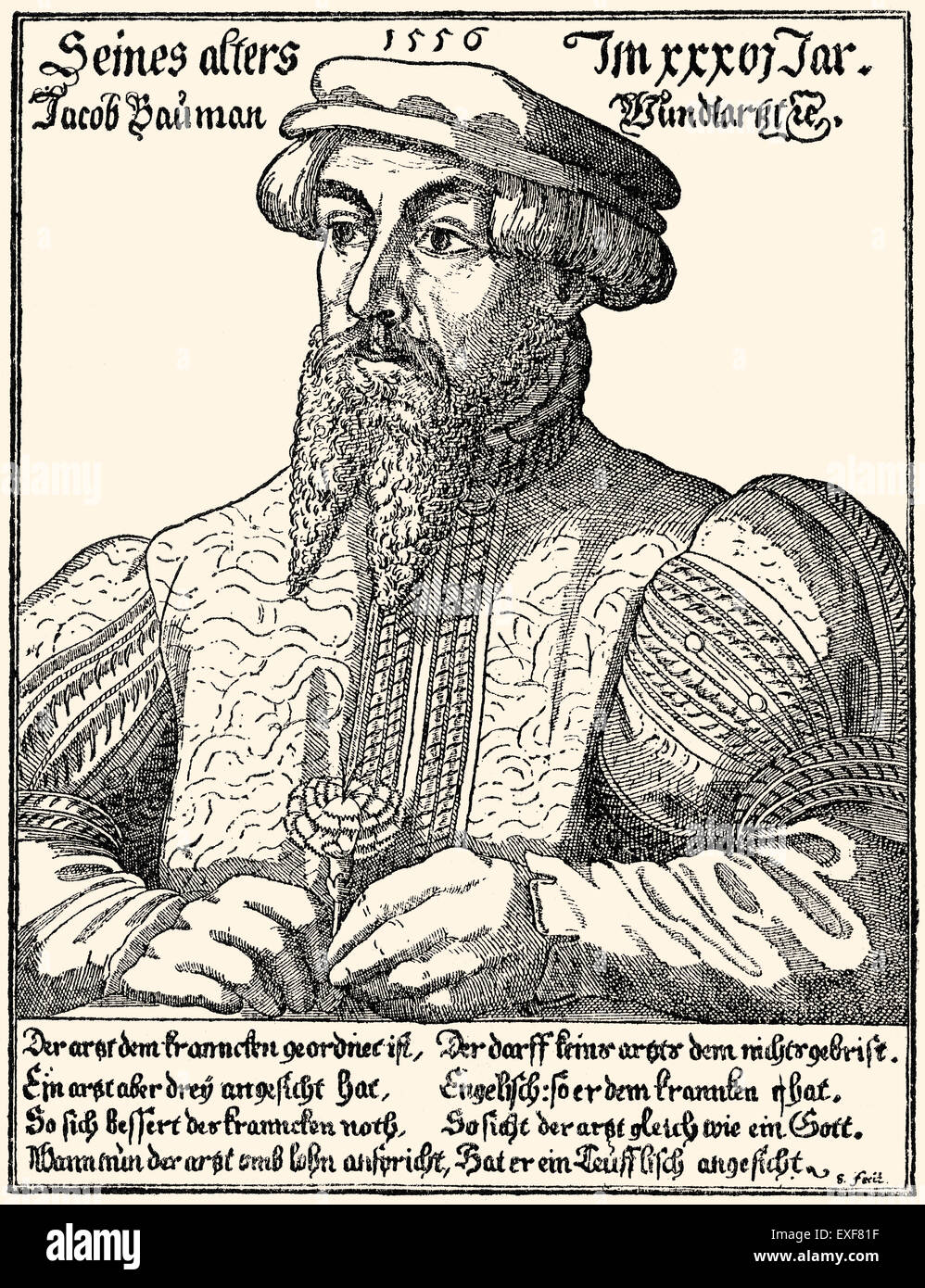 Jacob Baumann, 1521-1586, einem Schweizer Chirurgen in Nürnberg lebenden Stockfoto