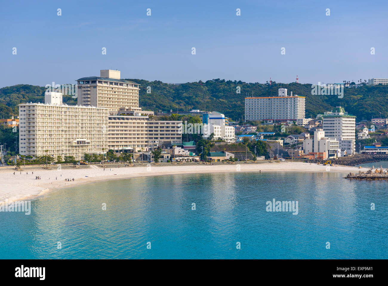 Shirahama, Japan Stadt Skyline am Strand. Stockfoto