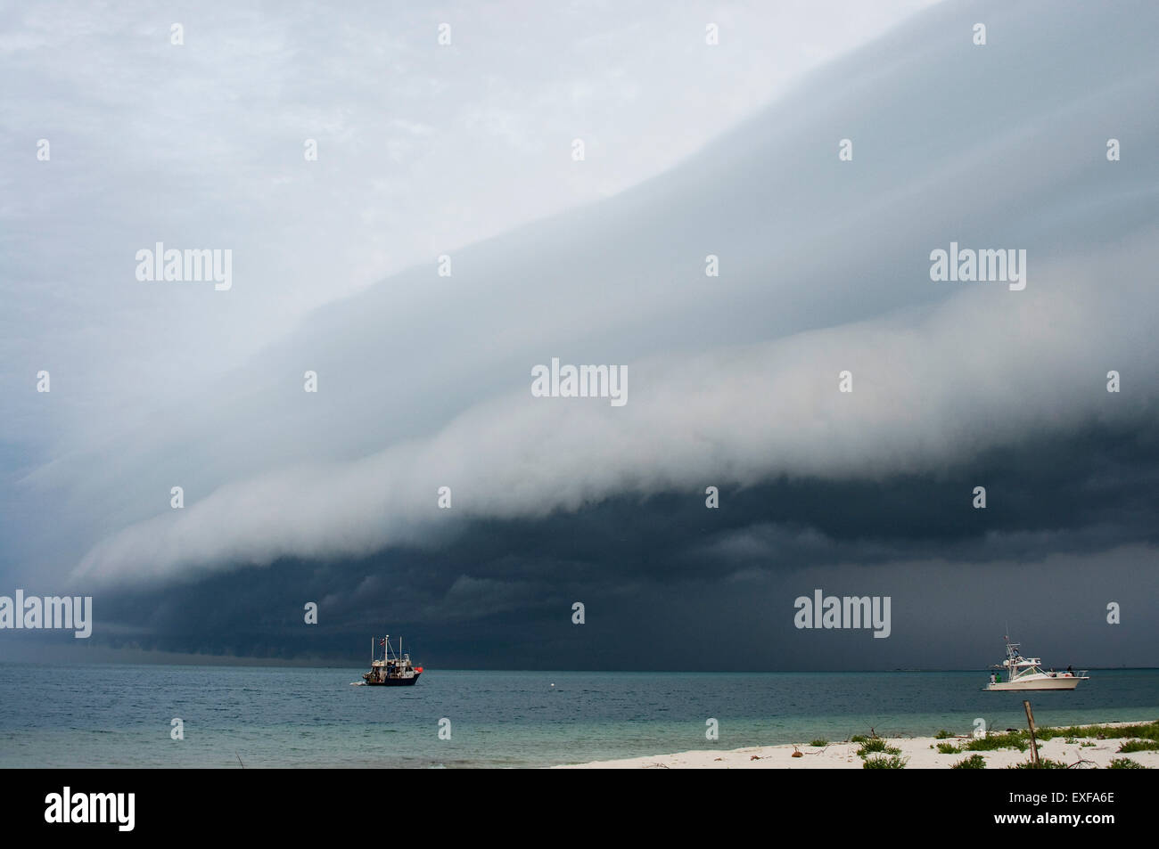 Gewitterwolken bilden auf der Küste von Perez Insel, Golf von Mexiko Stockfoto