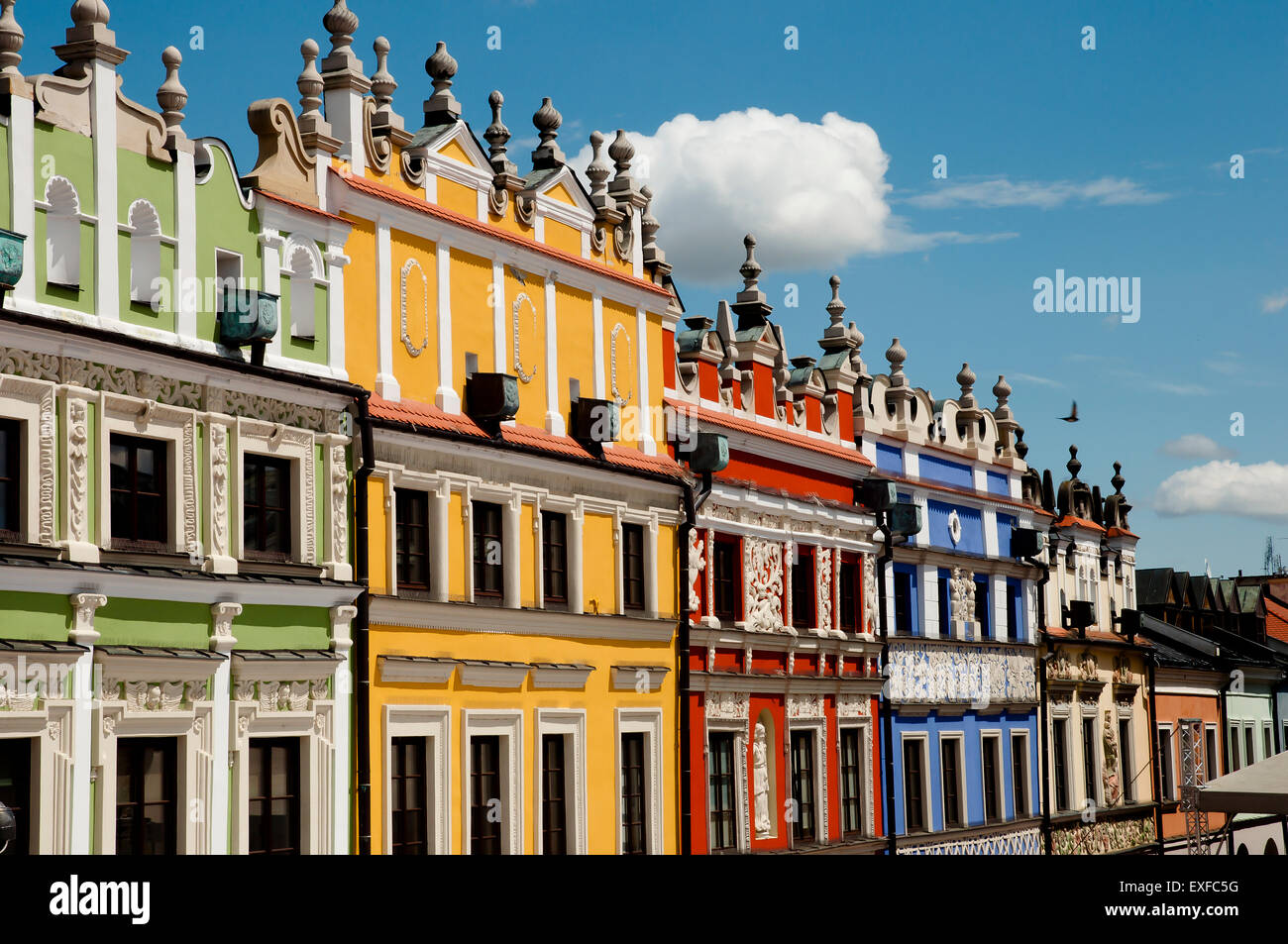 Bunte Fassaden - Zamosc City - Polen Stockfoto
