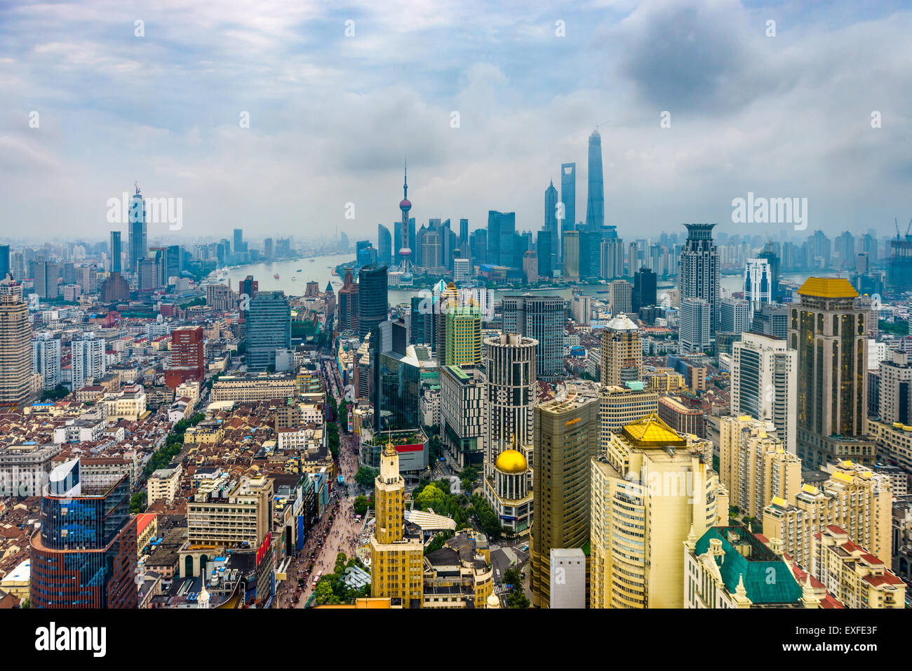 Aerial Skyline von Shanghai, China. Stockfoto