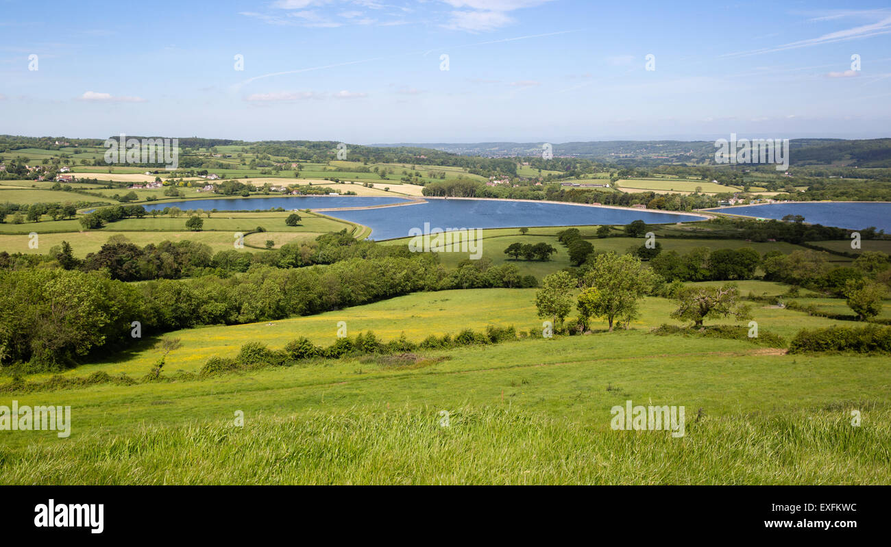 Barrow Gurney Stauseen oder Barrow Tanks gesehen von den Hängen des Dundry-Hügels in der Nähe von Bristol in Somerset UK Stockfoto