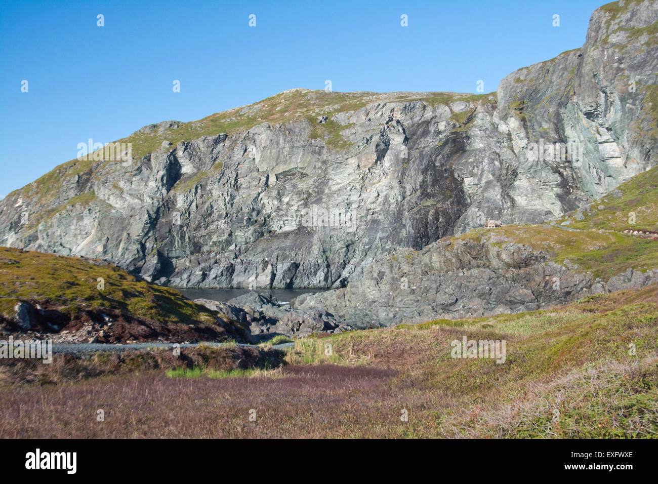 Klippen in der Nähe von St. Anthony, Neufundland. Stockfoto