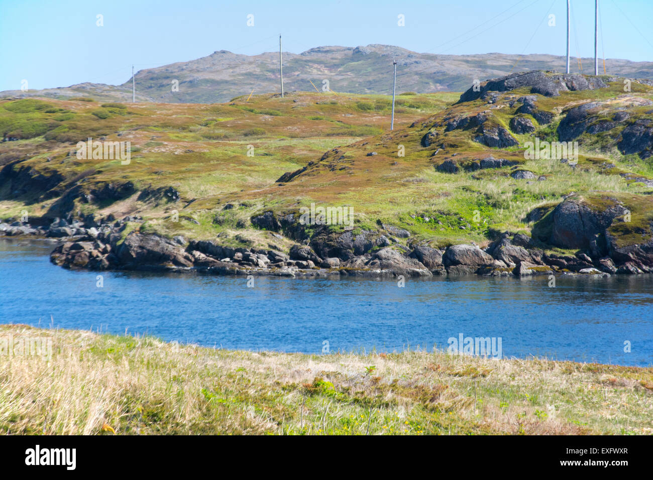 Ein Blick auf die Küste von Neufundland. Stockfoto