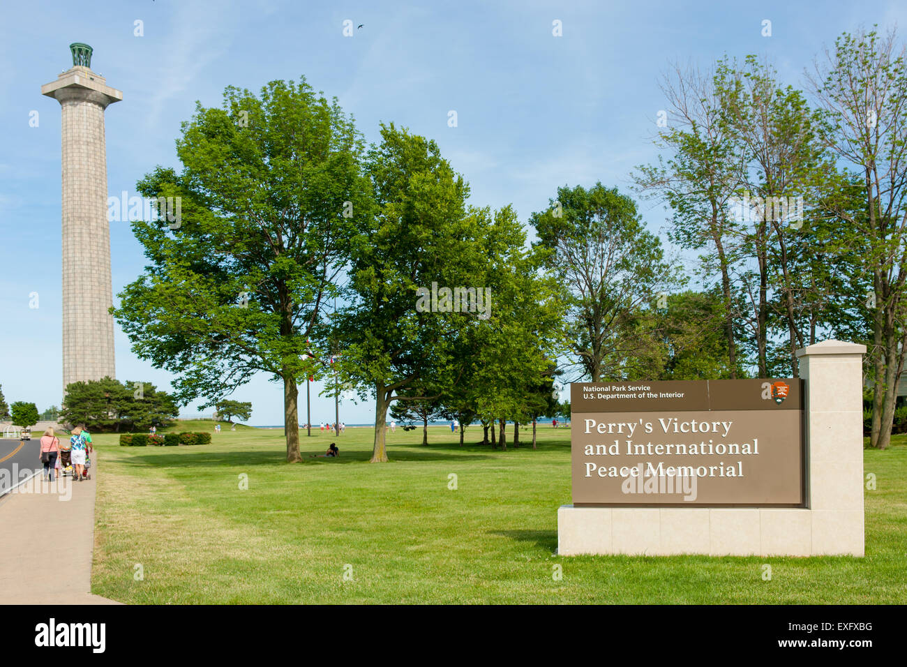 Perrys Sieg und internationalen Friedensdenkmal auf South Bass Island in Put-in Township, Ohio. Stockfoto