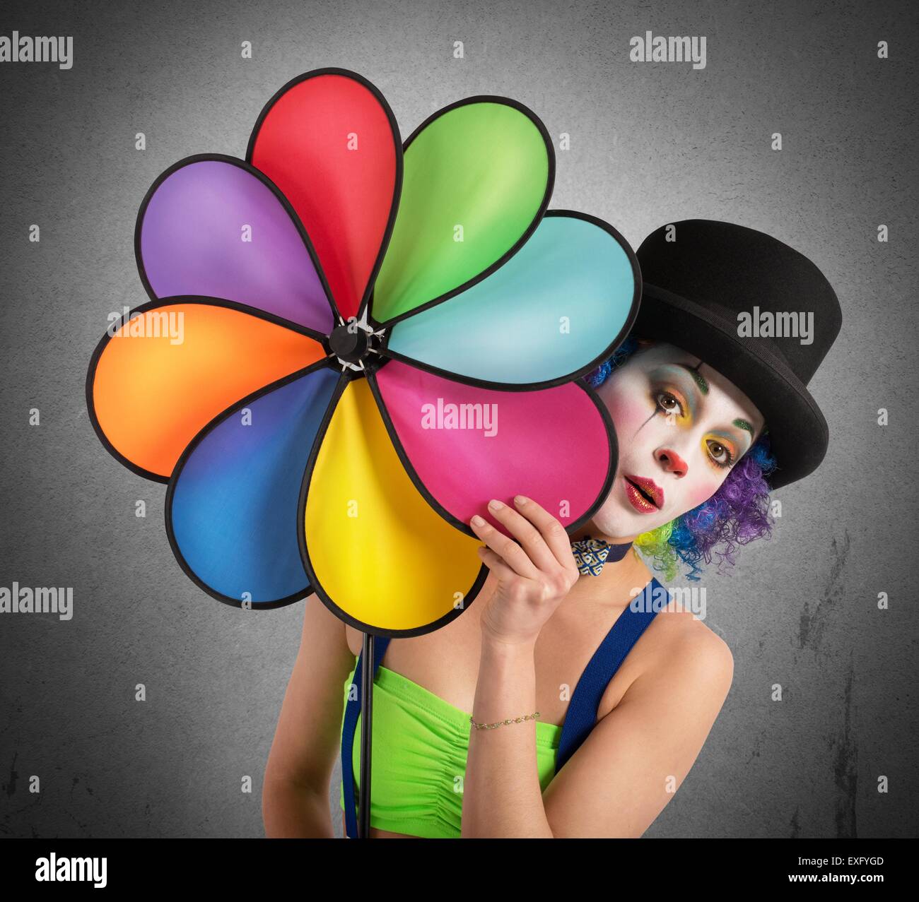 Clown mit helix Stockfoto