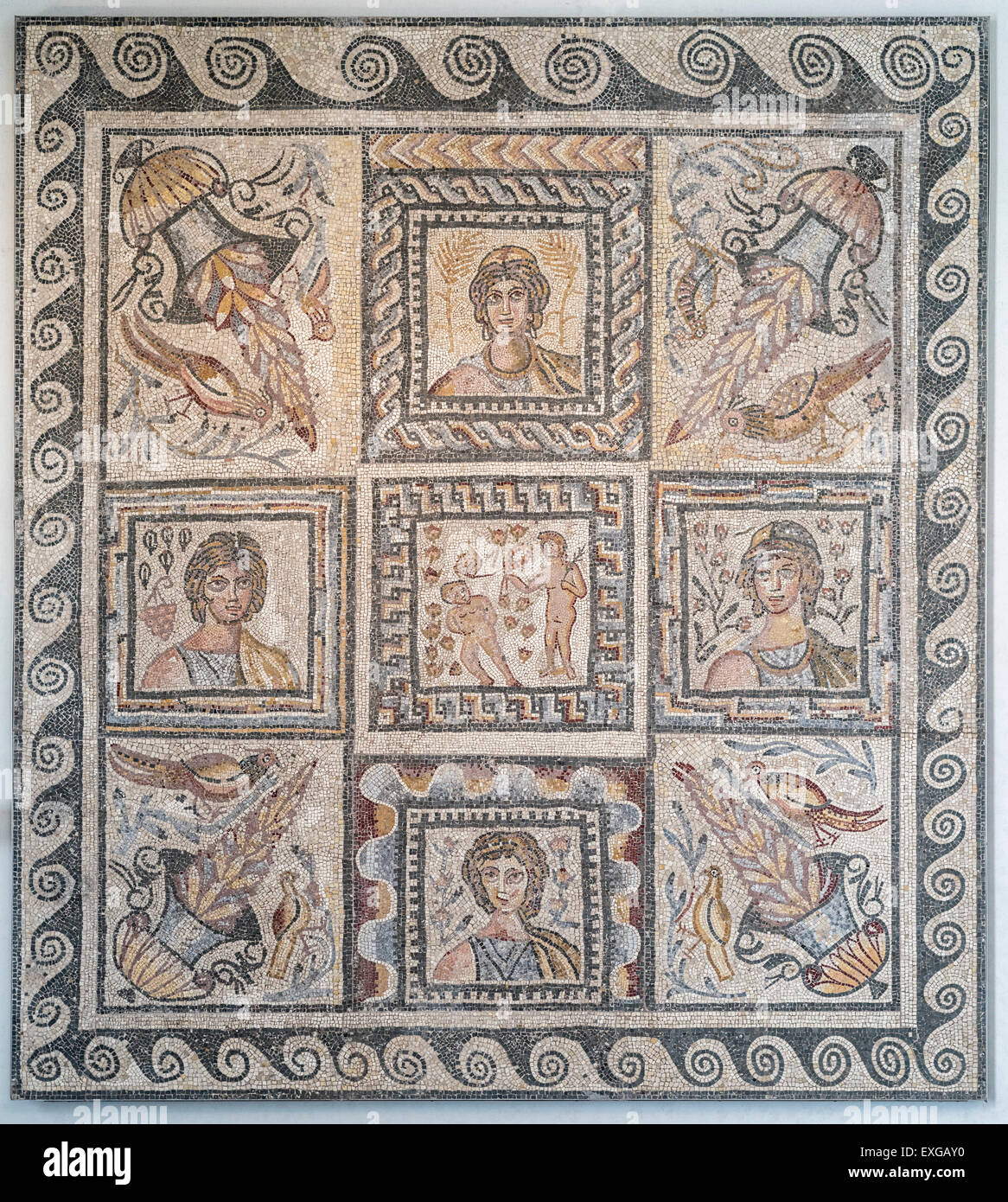 Rom. Italien.  Mosaik-Pflaster (4.-5. C AD) Palazzo Massimo Alle Terme, Museo Nazionale Romano. Stockfoto