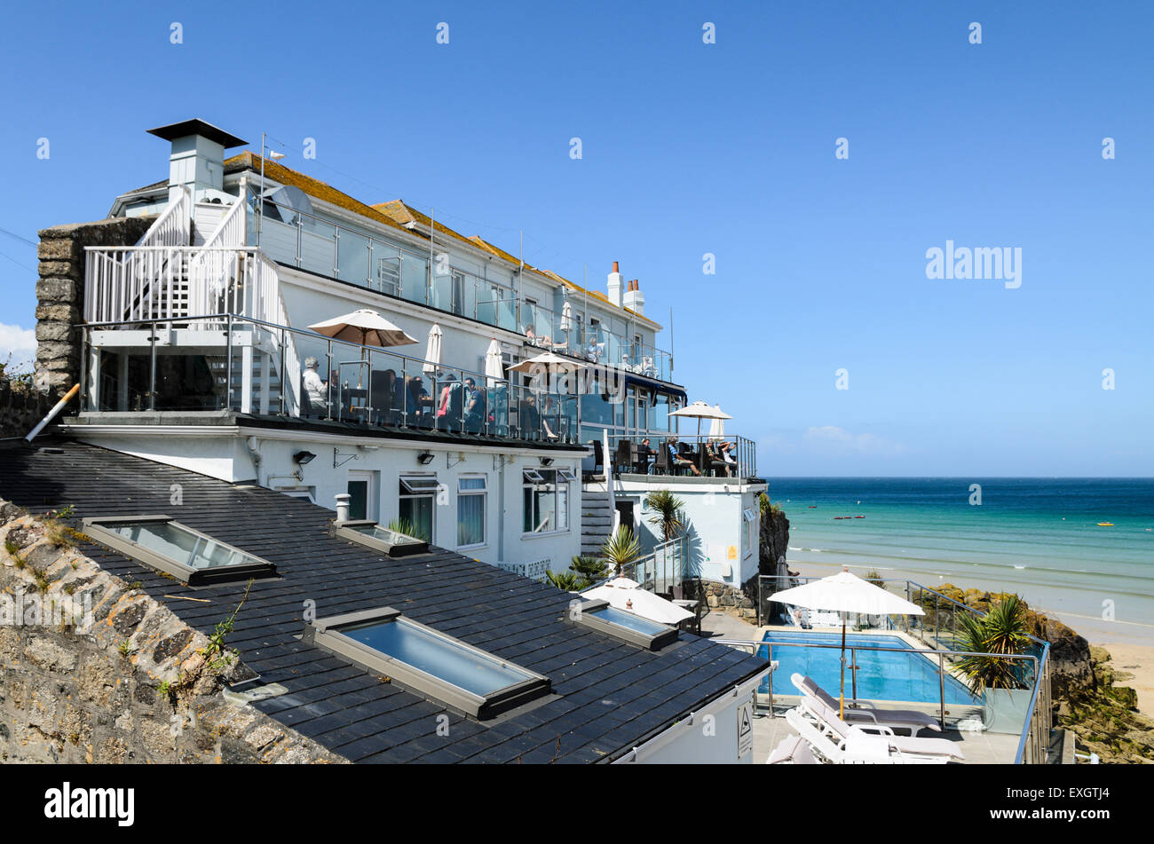 Die Pedn Olva Hotel Mit Blick Auf Porthminster Beach St Ives die-pedn-olva-hotel-mit-blick-auf-porthminster-beach-st-ives