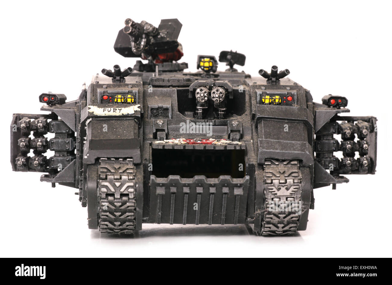 Warhammer schwarze Templer Tank Figur Studio Ausschnitt Stockfoto
