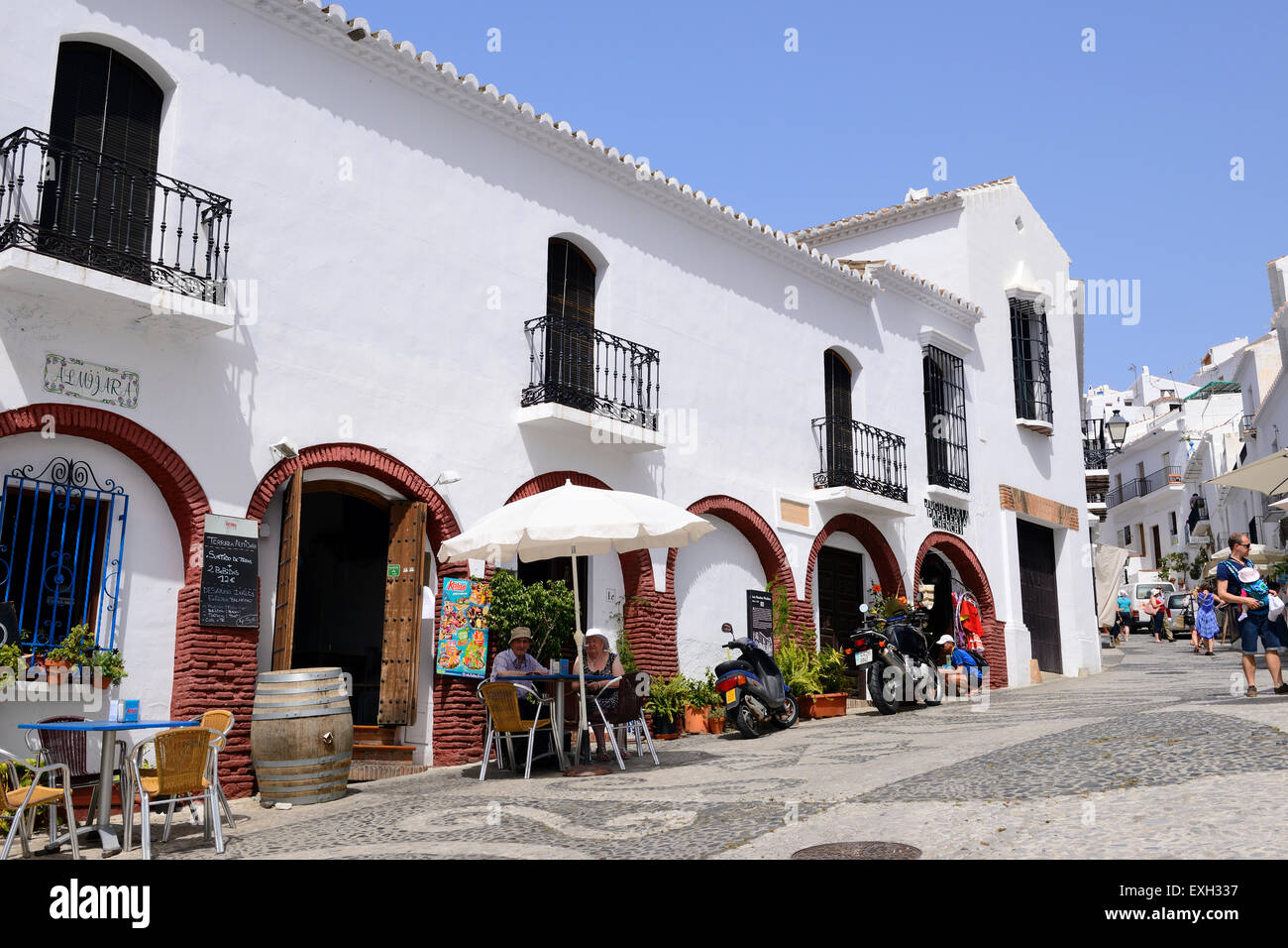 Historischen alten Stadt von Frigiliana, in der Nähe von Nerja, Costa Del Sol, Andalusien, Südspanien Stockfoto