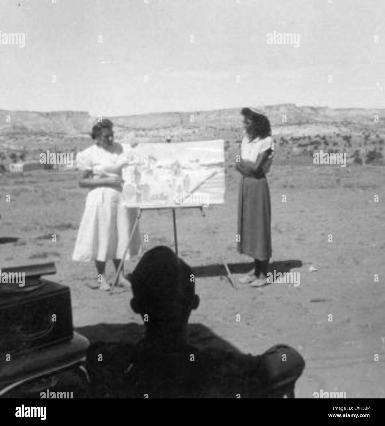 Kinder in Chinle, Arizona, nehmen an einer Bibelgeschichte-Zeitveranstaltung Teil, bei der es um religiöse Bildung und Gemeinschaft in einer Community-Umgebung geht. Stockfoto