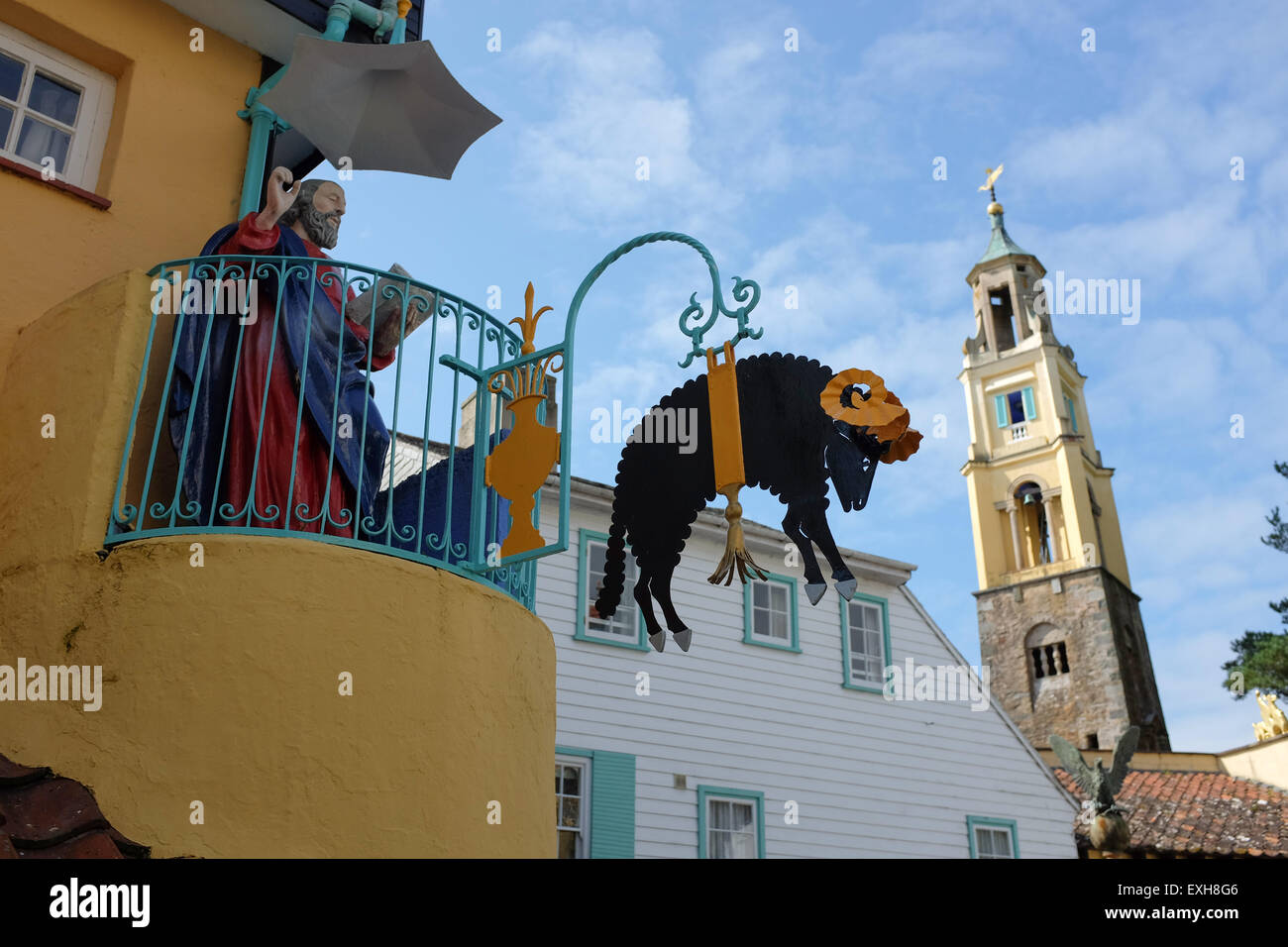 Portmeirion Dorf in Nord-Wales Gwynedd Stockfoto