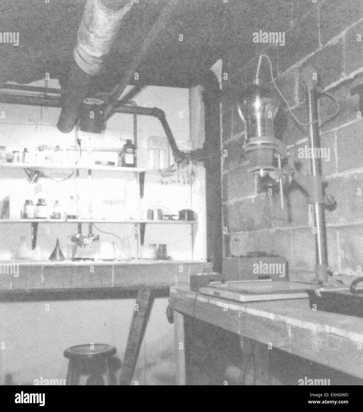 Die Dunkelkammer der Mennonite Community in Goshen, Indiana, war ein wichtiger Ort für die Fotografie der Gemeinde. Es spiegelt die Schnittstelle von Religion, Kultur und Fotografie innerhalb dieser historischen Gemeinschaft wider. Stockfoto