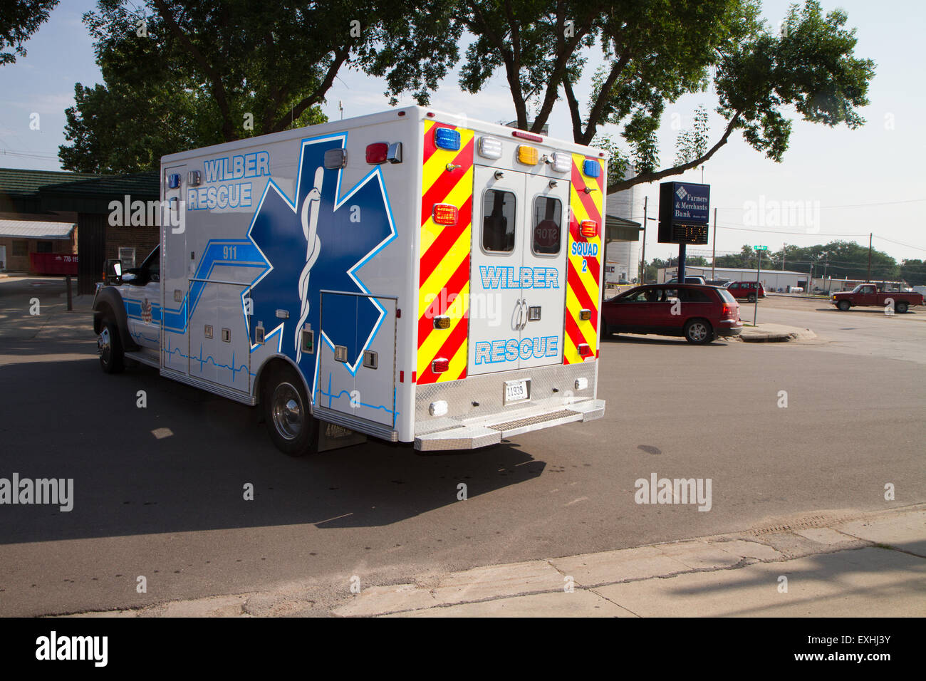 Krankenwagen, ländlichen Freiwillige Feuerwehr, Ausrüstung Stockfoto