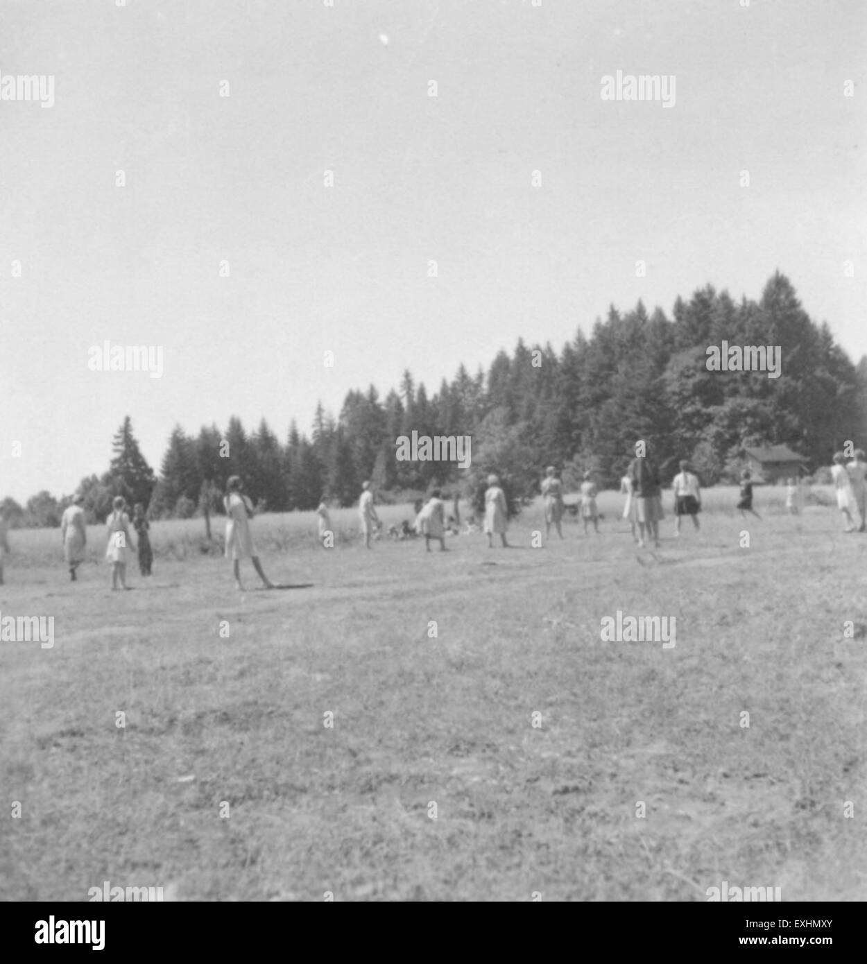 Beim Ballspielen an die frische Luft-Camp In Hubbard Oregon Stockfoto