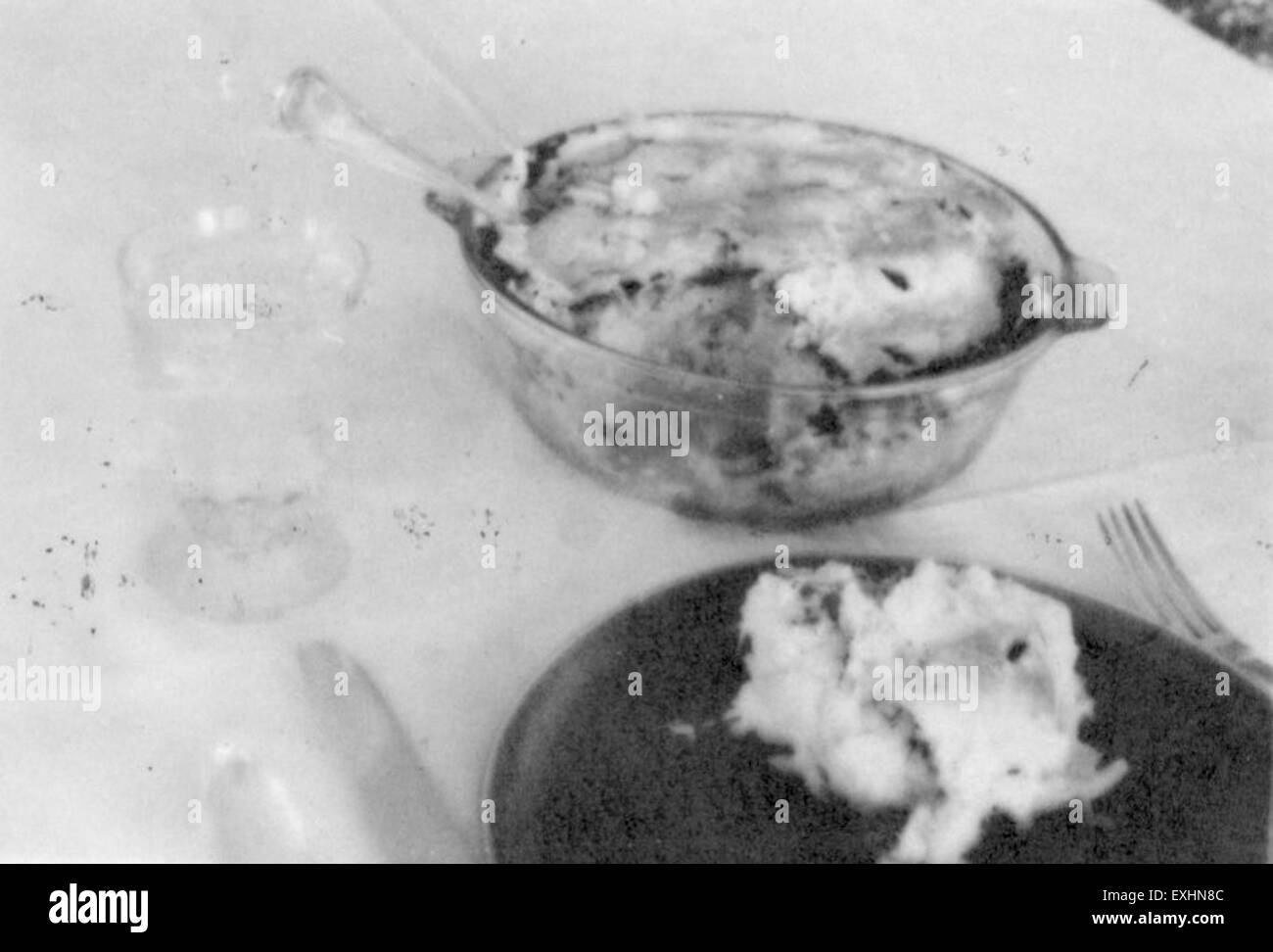 Die mennonitische Gemeinde Goshen ist bekannt für ihre traditionellen Rezepte, einschließlich Potato Pie, ein beliebtes Gericht. Dieses Bild zeigt die Esskultur der Gemeinde und betont die einfache, einheimische Küche aus der Region. Stockfoto