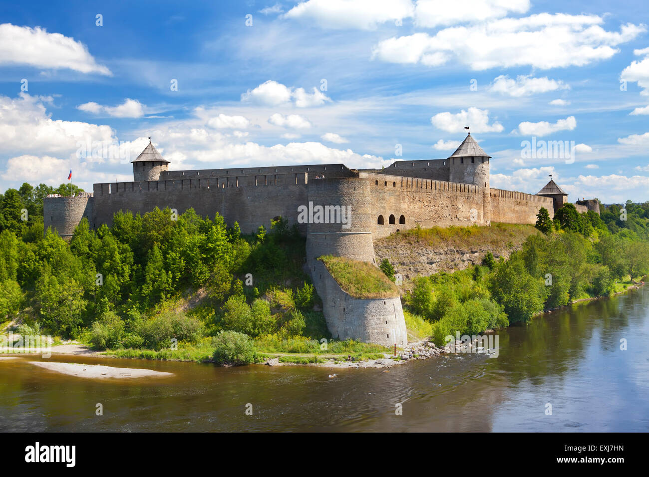 Ivangorod Festung an der Grenze zwischen Russland und Estland Stockfoto