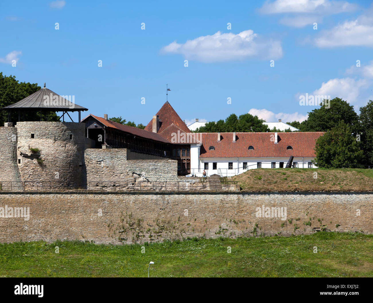 Estland. Narva. Alte Festung an der Grenze zu Russland Stockfoto