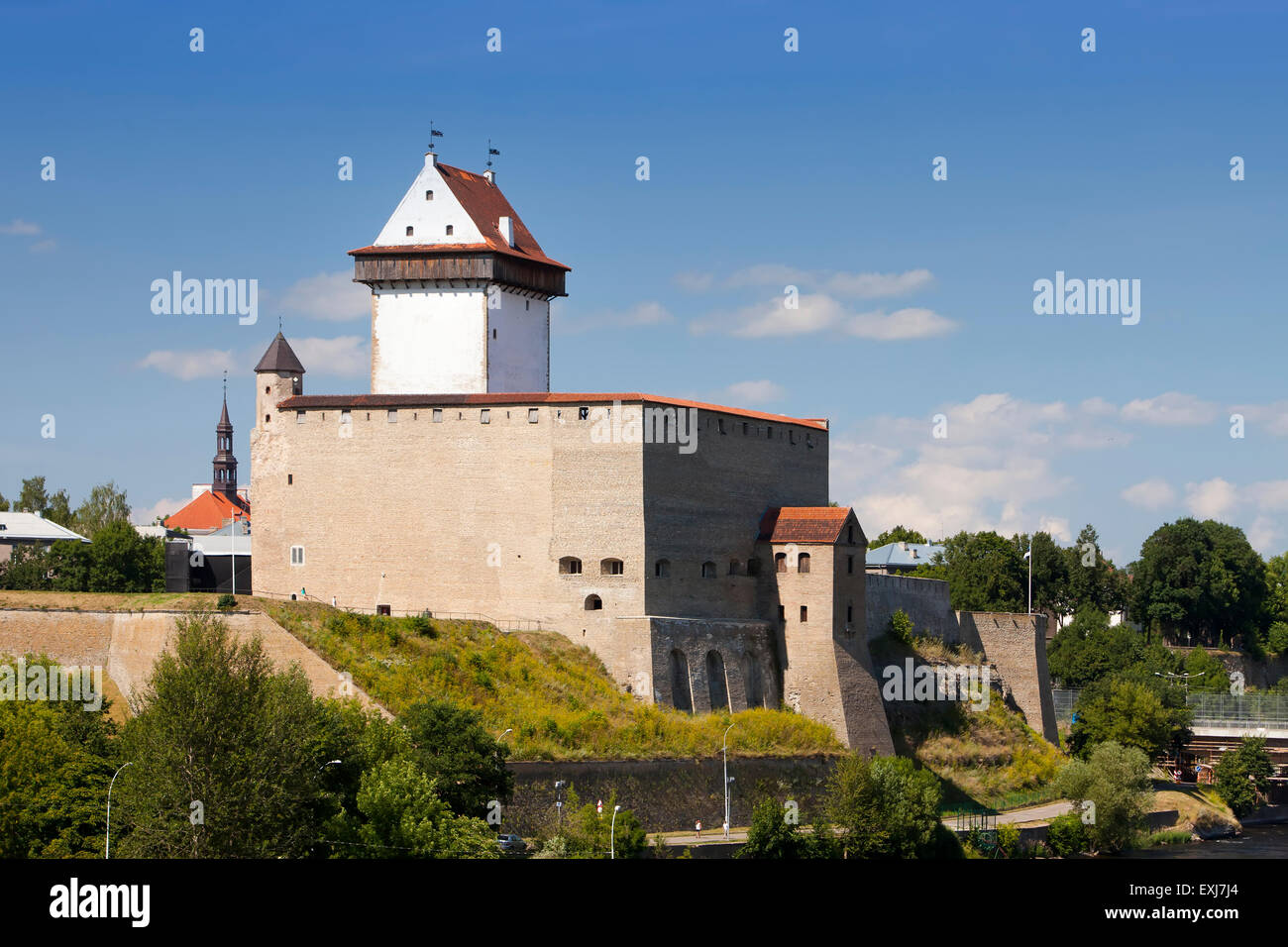 Estland. Narva. Alte Festung an der Grenze zu Russland Stockfoto