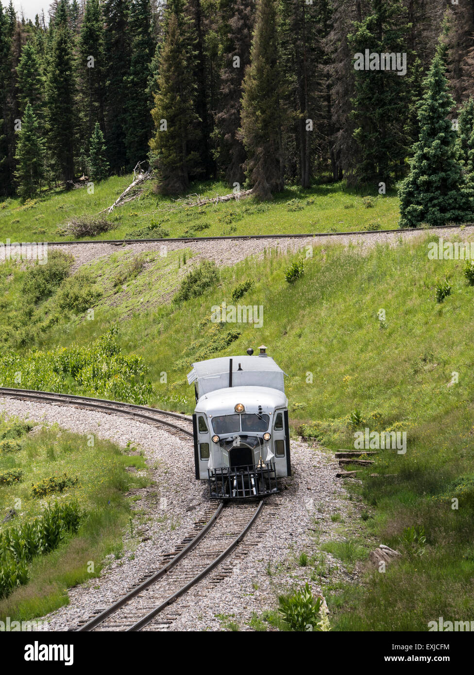 Galloping Goose 5 bei Tanglefoot Kurve, Cumbres & Tolteken Scenic