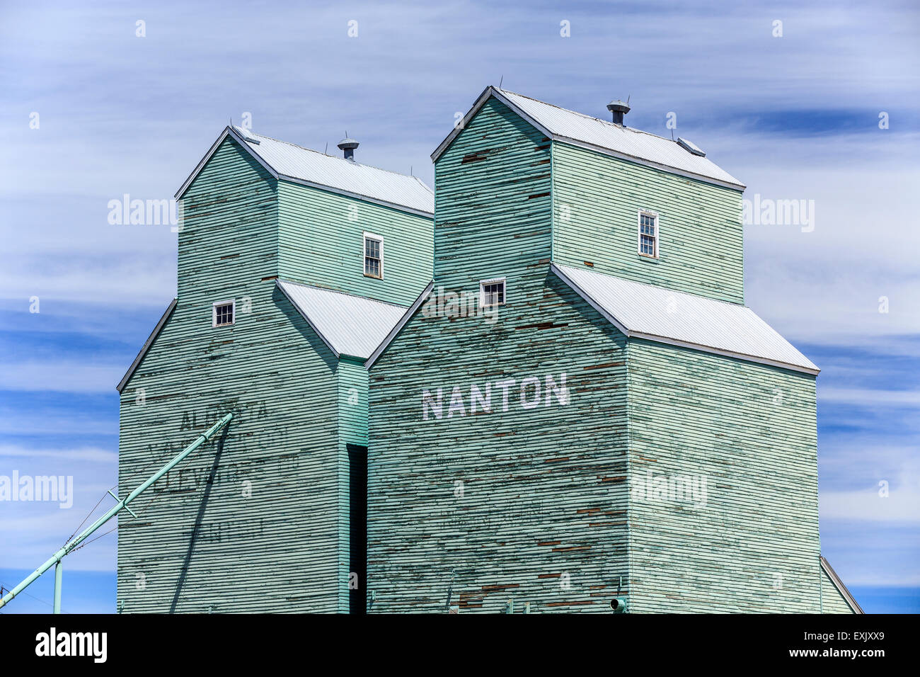 Getreidesilos, Nanton, Alberta, Kanada Stockfoto