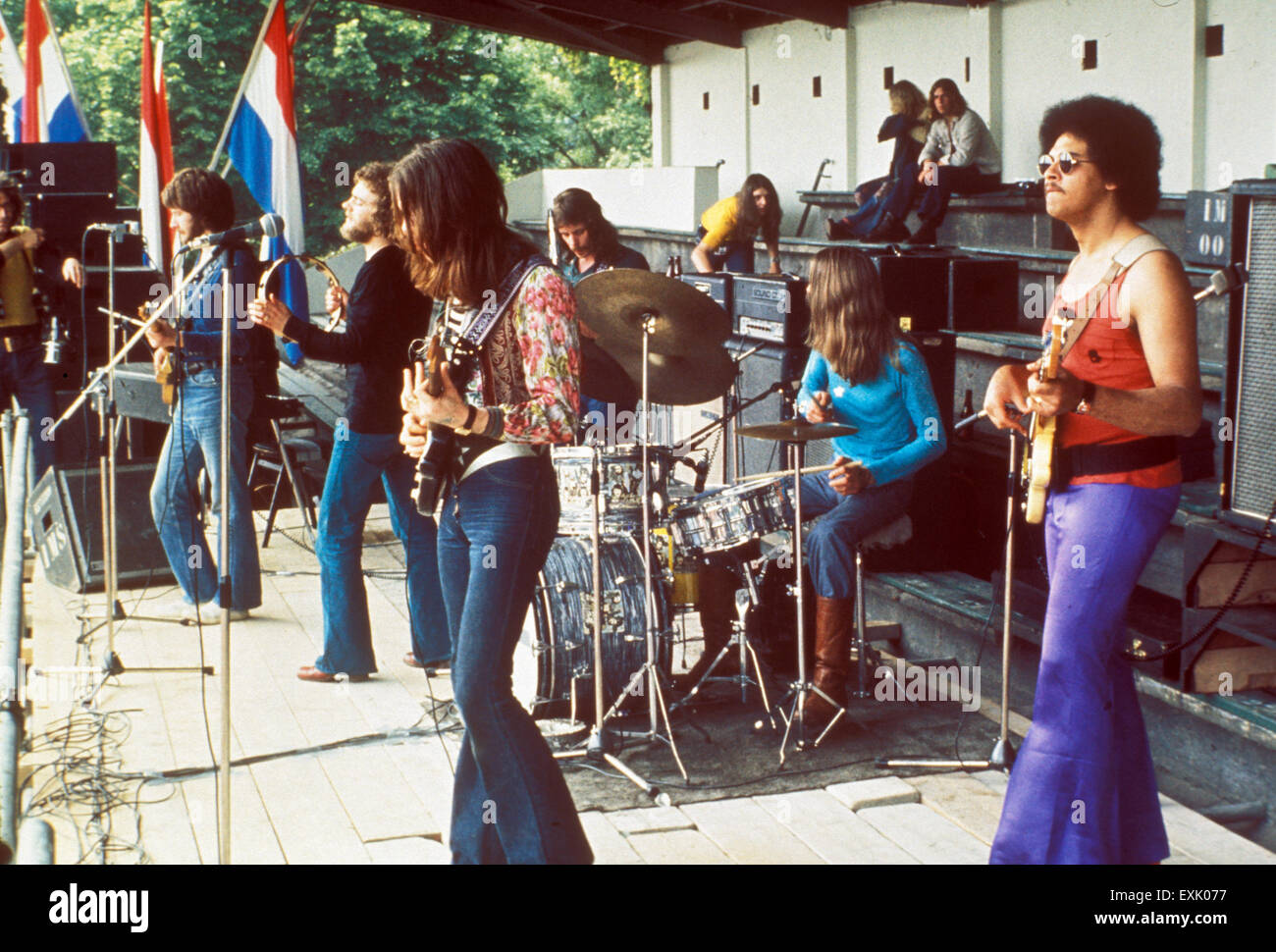 STEALERS WHEEL Scottish Folk/Rock-Gruppe im Jahr 1973 mit Gerry Rafferty auf der linken Seite neben Joe Egan Stockfoto