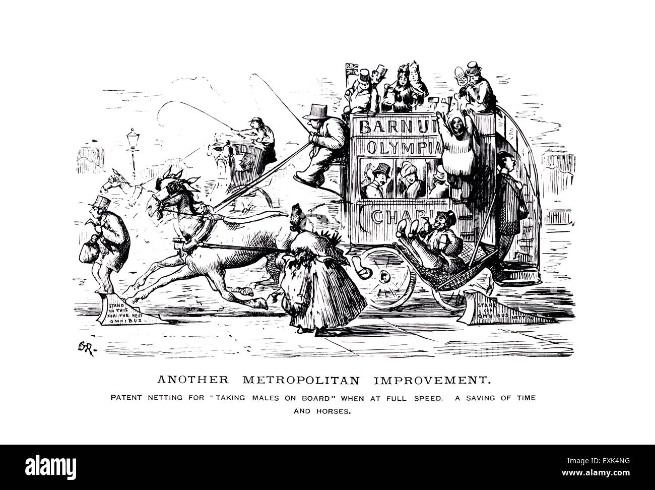 amüsante viktorianischen Abbildung aus dem Jahre 1889 von Edward Tennyson Reed (1860-1933) "Eine andere Metropole Improvement" Stockfoto