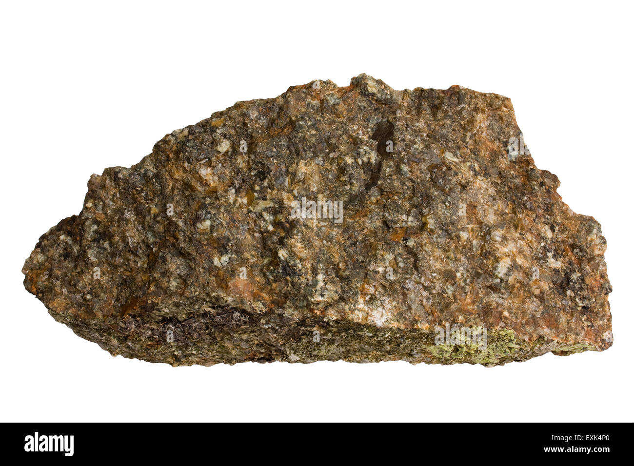 Charnockite (Orthopyroxene Granit) mit Eisen Olivin (Eisensilikaten) Stockfoto