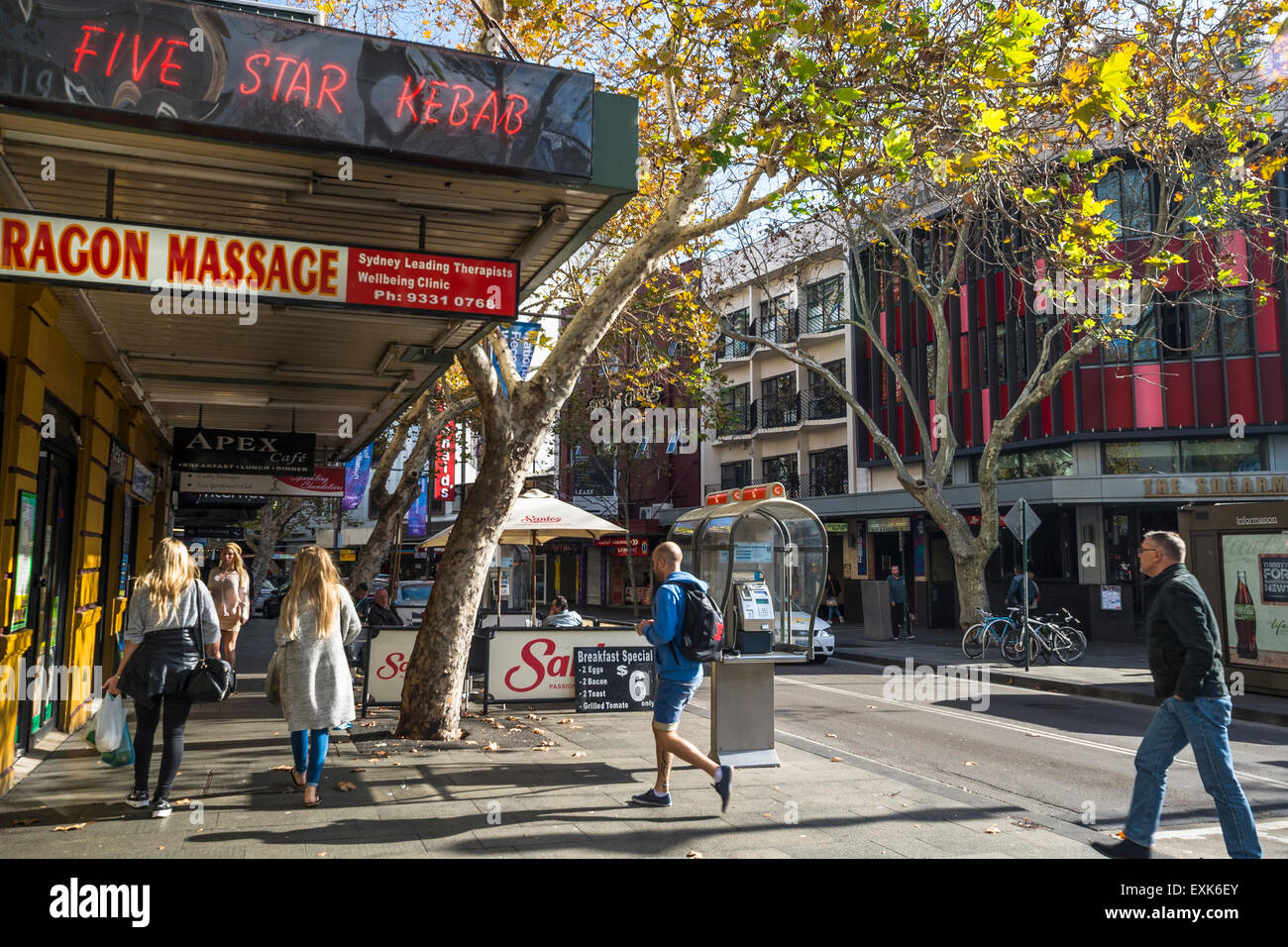 Darlinghurst Road, Kings Cross, Sydney, Australien Stockfoto