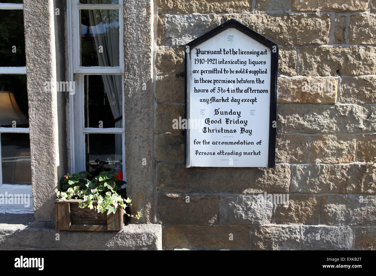 Das Old Hall Hotel in Peak District Village of Hope anmelden Stockfoto