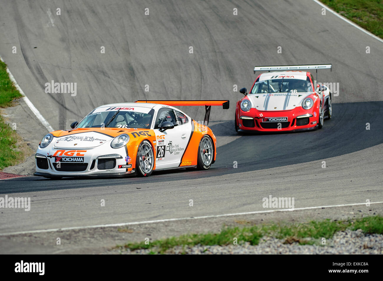 Bowmanville, CAN., 12. Juli 2015 - beim Mobil 1 SportsCar Grand Prix im Canadian Tire Motorsport Park - Mosport in Bowmanville, Kanada am 12. Juli 2015. Stockfoto