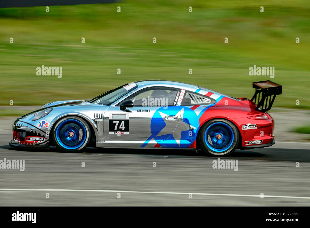 Bowmanville, CAN., 12. Juli 2015 - beim Mobil 1 SportsCar Grand Prix im Canadian Tire Motorsport Park - Mosport in Bowmanville, Kanada am 12. Juli 2015. Stockfoto