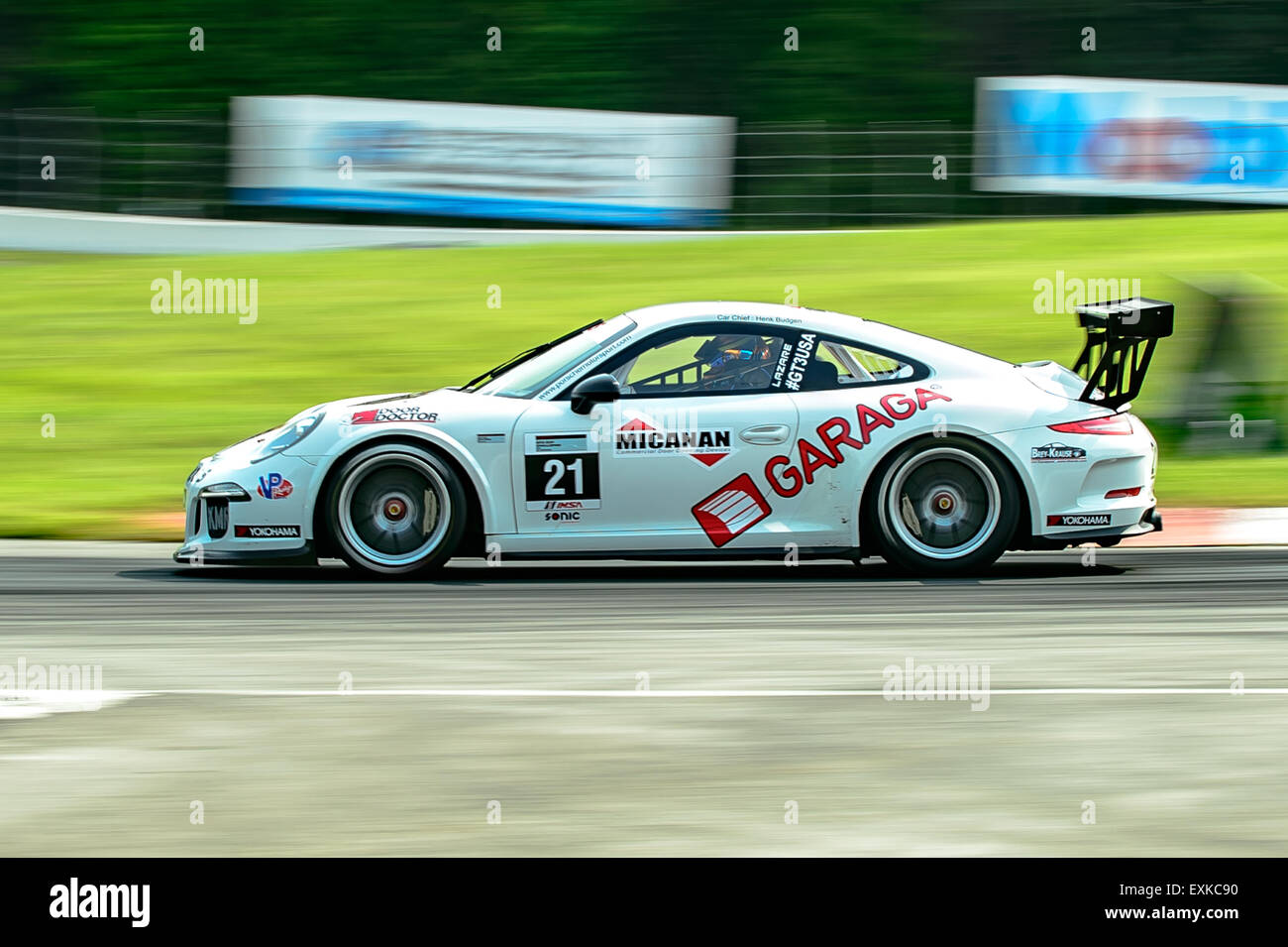 Bowmanville, CAN., 12. Juli 2015 - beim Mobil 1 SportsCar Grand Prix im Canadian Tire Motorsport Park - Mosport in Bowmanville, Kanada am 12. Juli 2015. Stockfoto