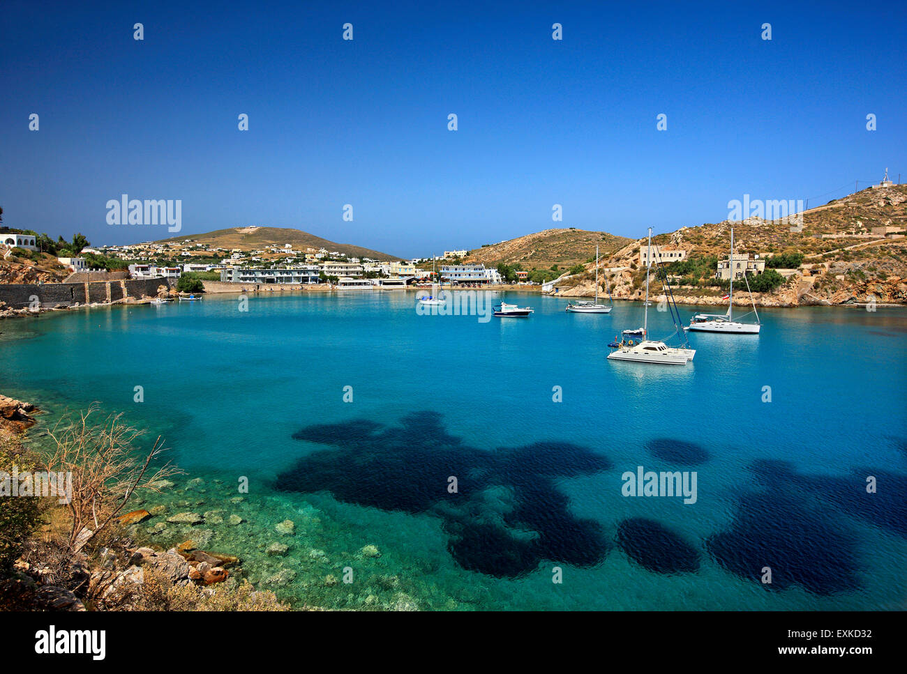 Vari Bucht, Syros Insel, Kykladen, Ägäis, Griechenland. Stockfoto