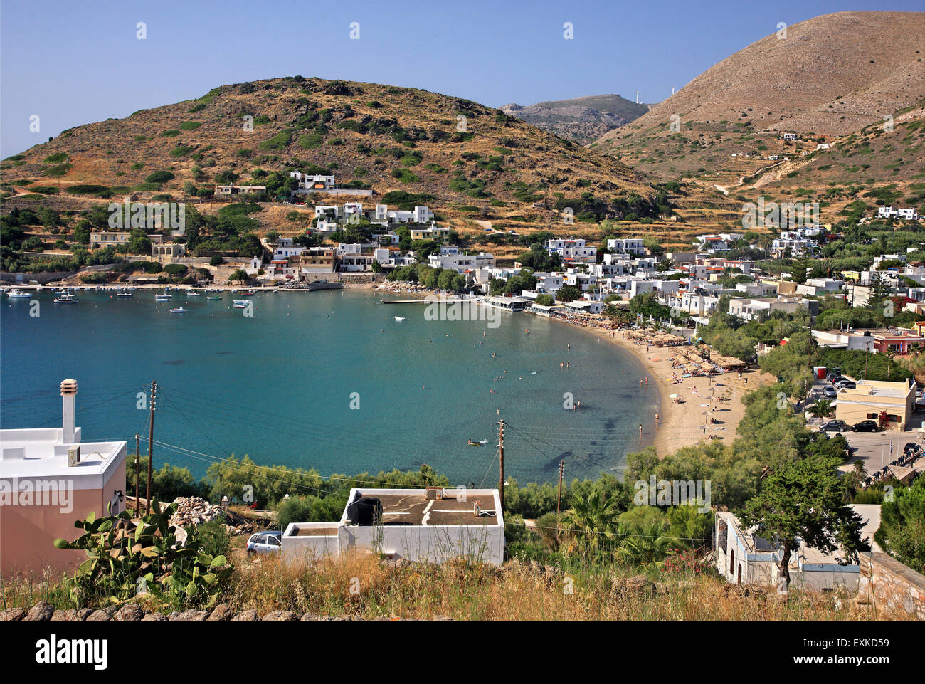 Kini Village, Insel Syros, Cyclades, Ägäis, Griechenland. Stockfoto