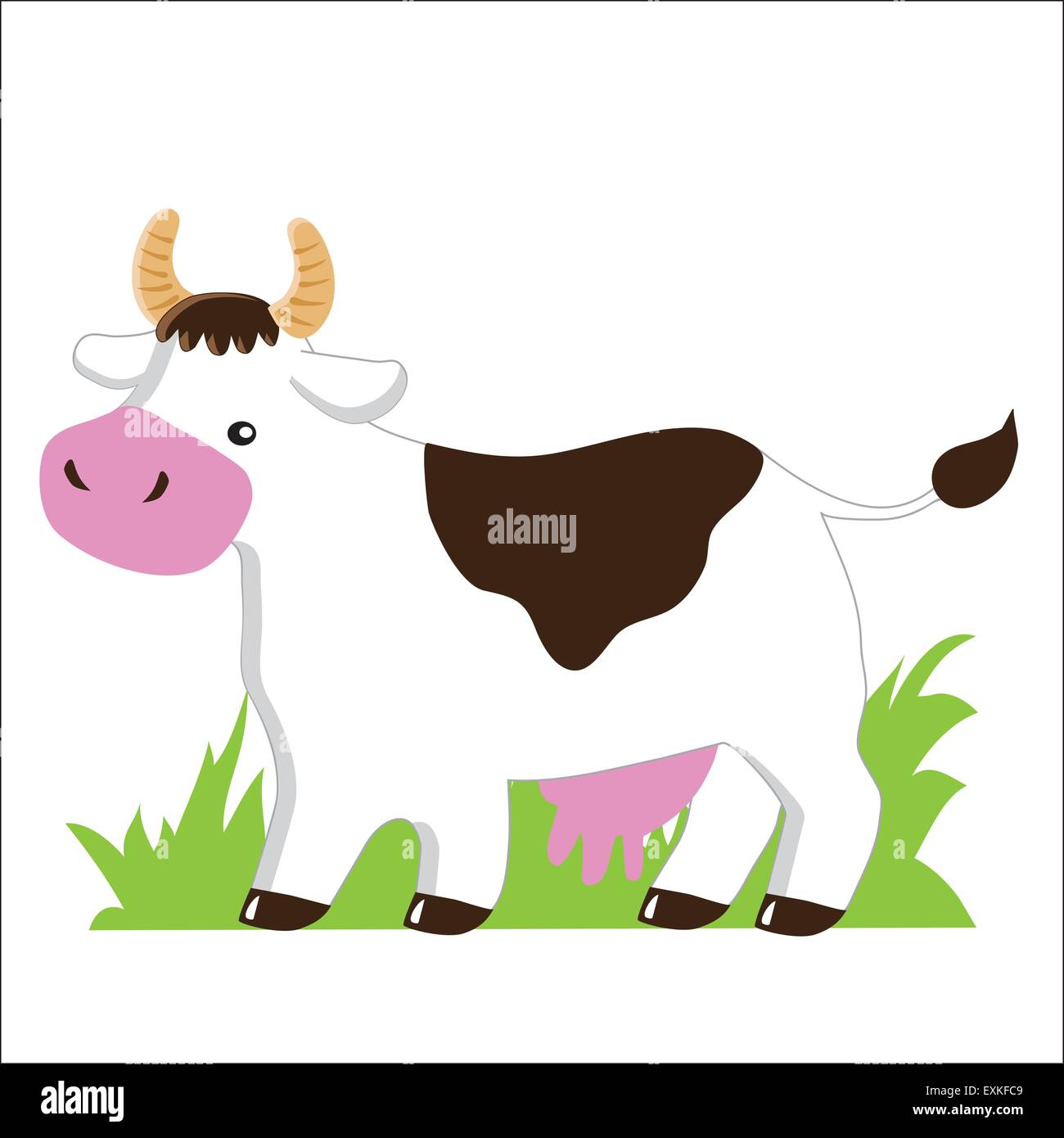 Kuh, Tier, Nutztiere, Vektor, Cartoon, Illustration, Stock Vektor