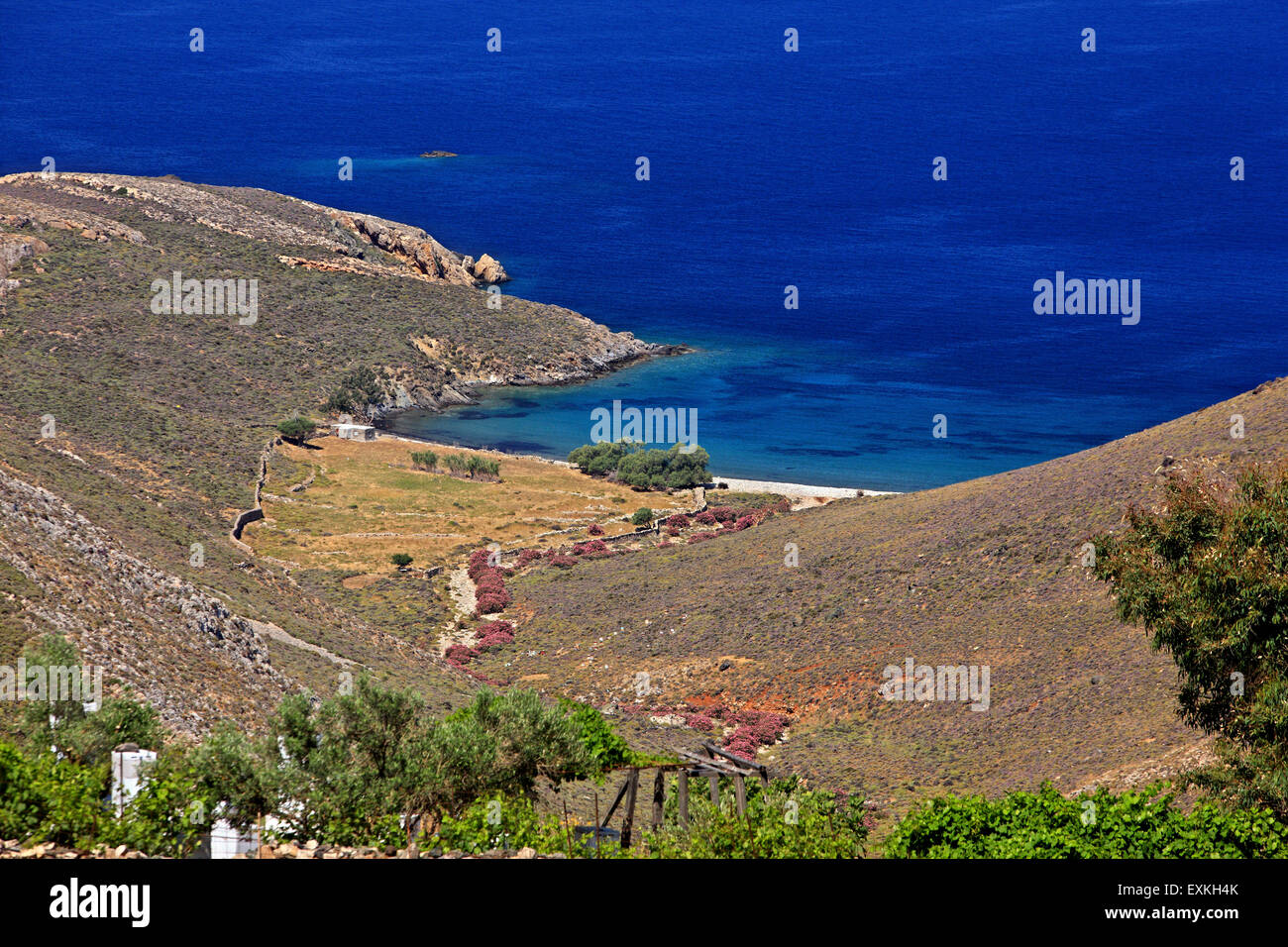 Lia-Strand an der Nordseite ("Apano Meria") von Syros Insel, Kykladen, Ägäis, Griechenland Stockfoto