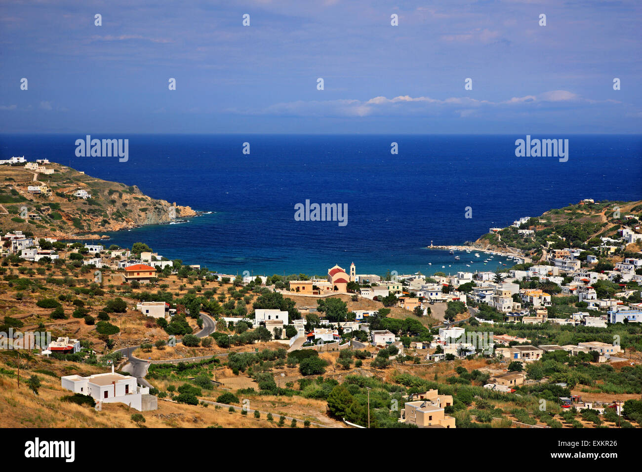 Kini Village, Insel Syros, Cyclades, Ägäis, Griechenland. Stockfoto