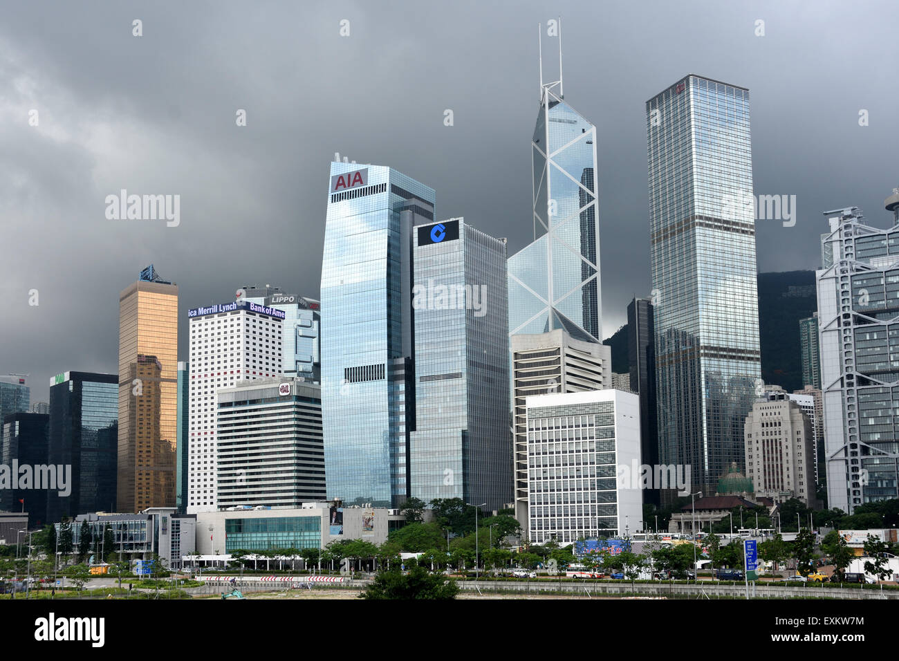 Hong Kong Island Stadt Skyline Wolkenkratzer China Victoria Hafen Hafen Stockfoto