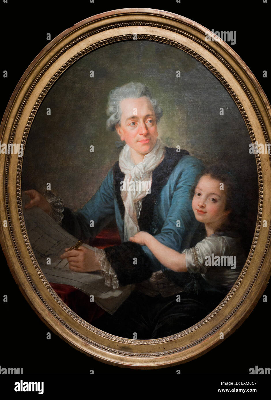 Antoine Callet Claude-Nicolas Ledoux Avec sa Fille Adélaïde XVIII th Jahrhundert Carnavalet-Museum - Paris Stockfoto