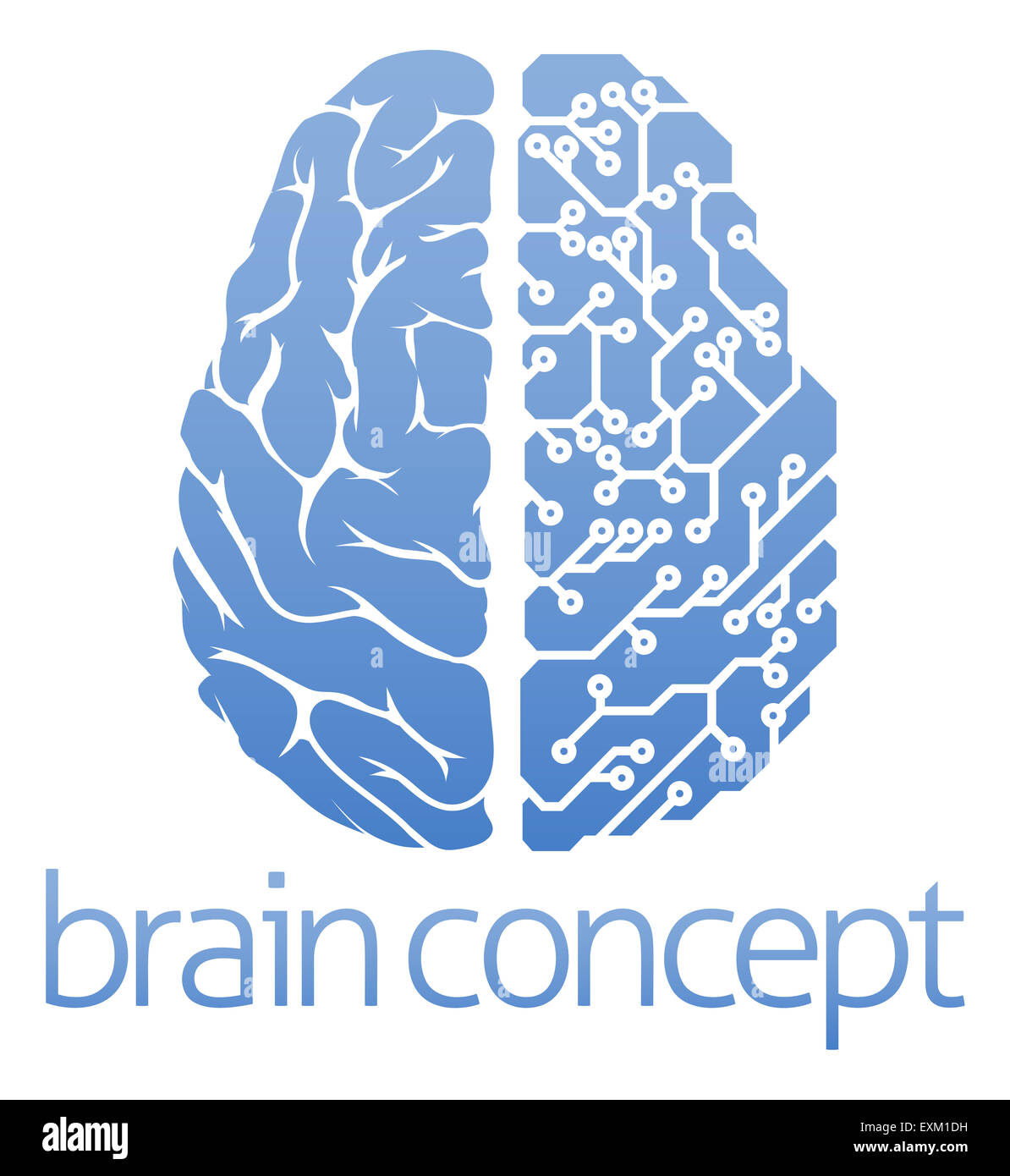 Eine abstrakte Darstellung der ein Gehirn-Leiterplatten-Konzept-design Stockfoto