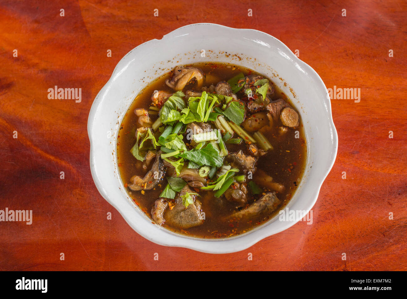 Rindfleisch-Innereien-würzige Suppe Eintopf Stockfoto