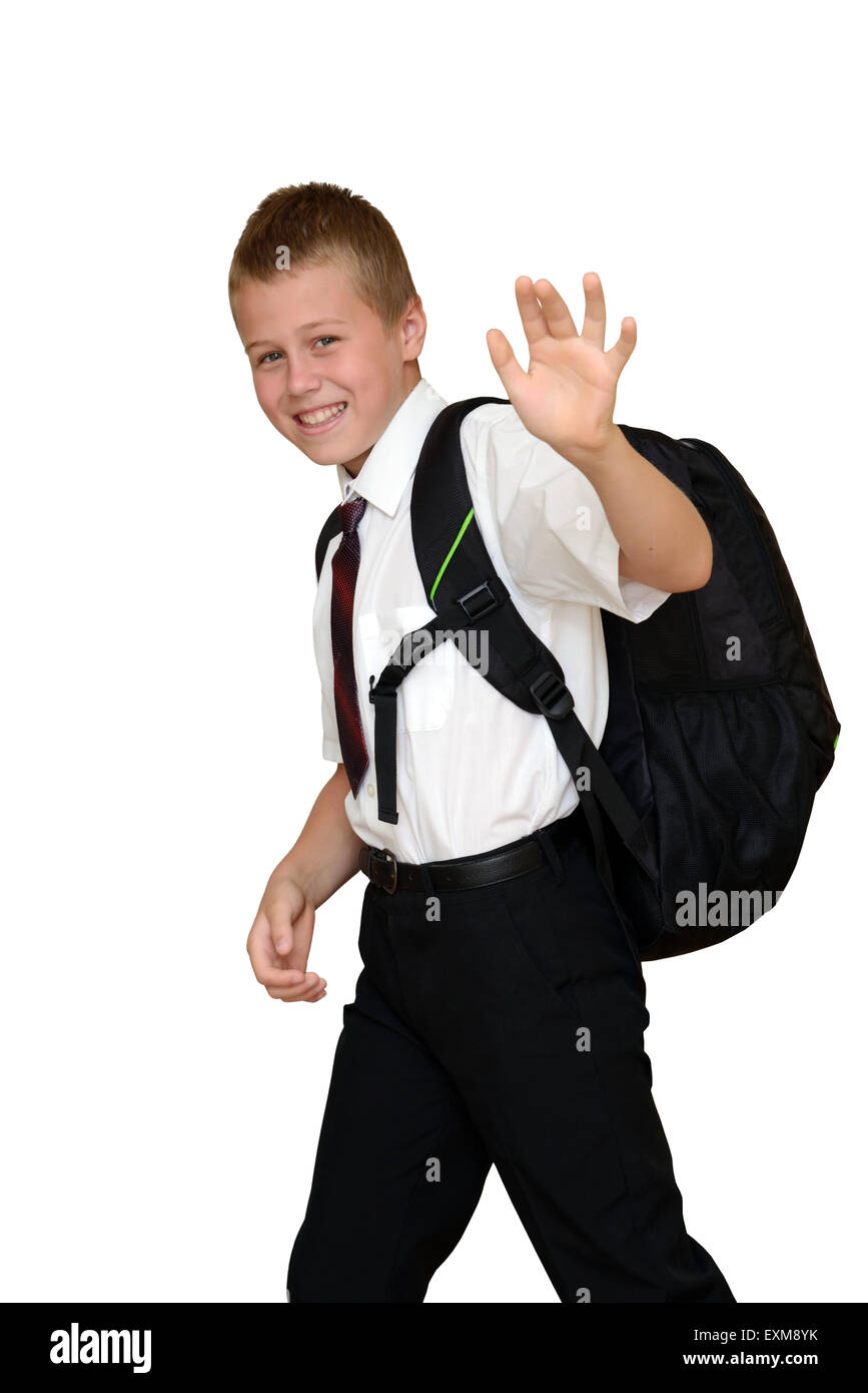 Student geht zur Schule Stockfoto