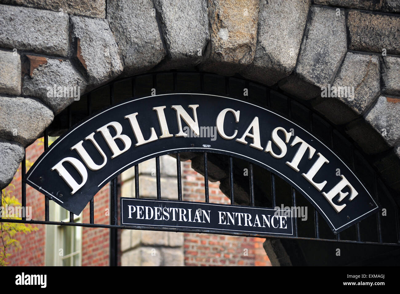 Der Eingang zum Dublin Castle in Dublin. Stockfoto