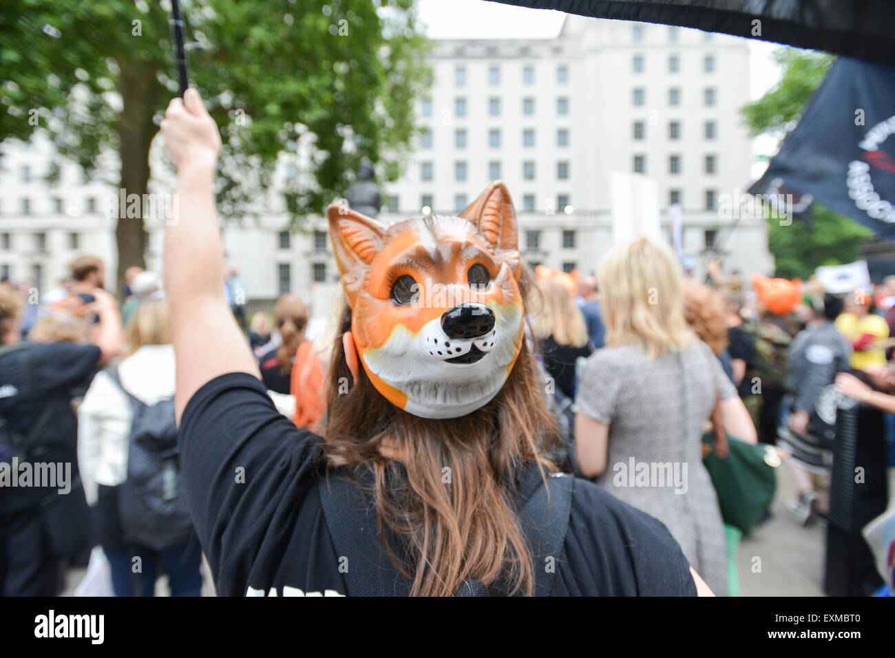 Fuchs-Jagd-Verbot-Demonstration vor Downing Street 2015 Stockfoto