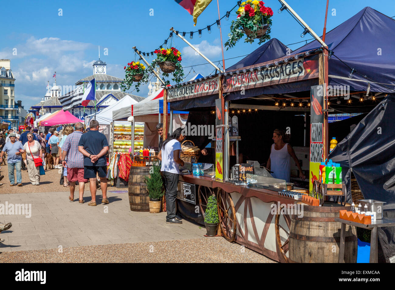 Bunte Meer Markt, Eastbourne, Sussex, UK Stockfoto