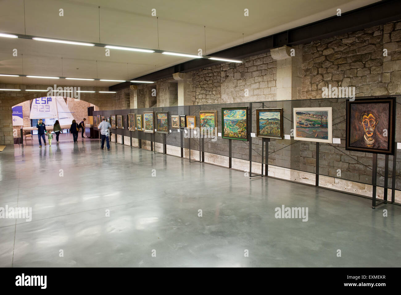 Gemälde-Sammlung in Barcelona Maritime Museum (MMB), Katalonien, Spanien Stockfoto