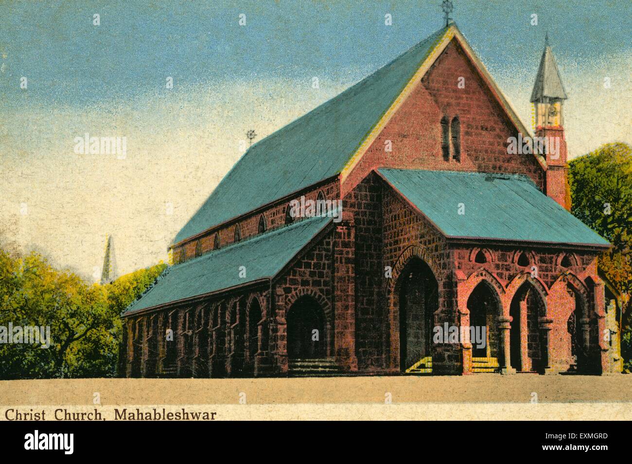 Alte Bild vintgae 1900s; Christ Kirche; Mahableshwar; Maharashtra; Indien, asien Stockfoto